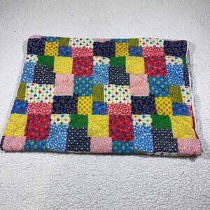 Vintage Patchwork Quilted Zip Up Pillow case 27" x 19.5"